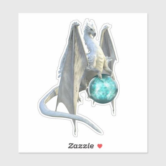 Ice Dragon Sneeuw Winter glazen bol Sticker (Vel)