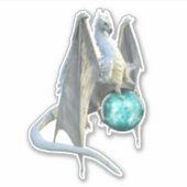 Ice Dragon Sneeuw Winter glazen bol Sticker (Voorkant)