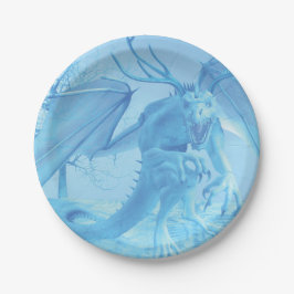 Ice dragon with antlers papieren bordje