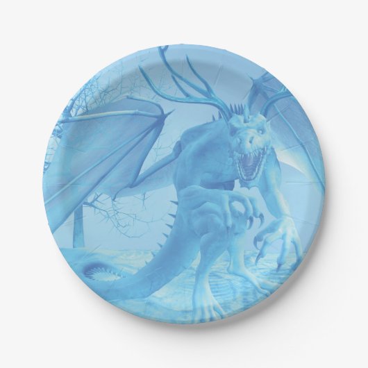 Ice dragon with antlers papieren bordje (Voorkant)