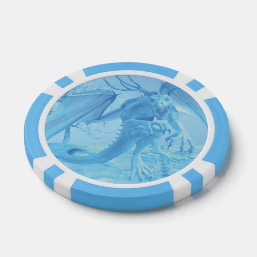 Ice dragon with antlers. Personalized Poker Chips (Enkel)