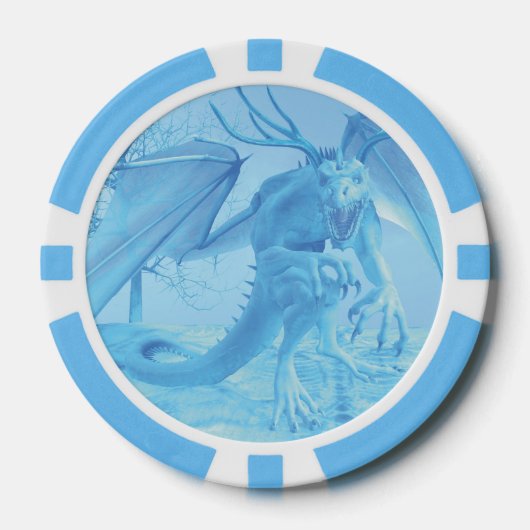 Ice dragon with antlers. Personalized Poker Chips (Voorkant)