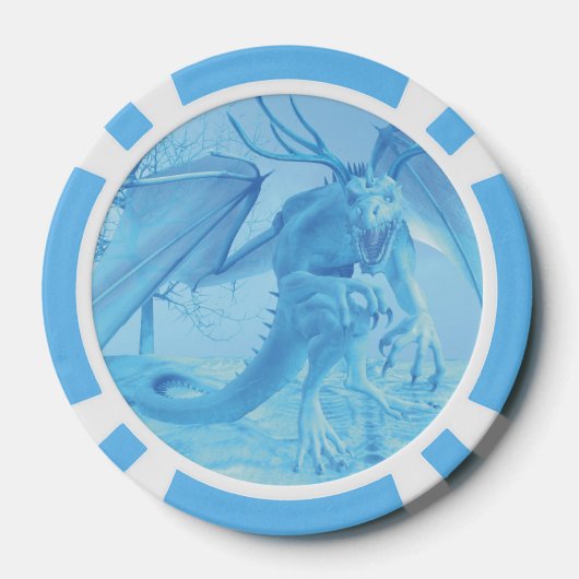 Ice dragon with antlers. Personalized Poker Chips (Achterkant)