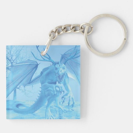 Ice dragon with antlers sleutelhanger (Achterkant)