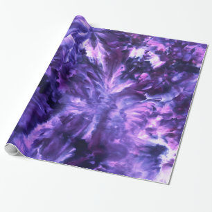 Ice Dyed Paars Heart Lila Cadeaupapier