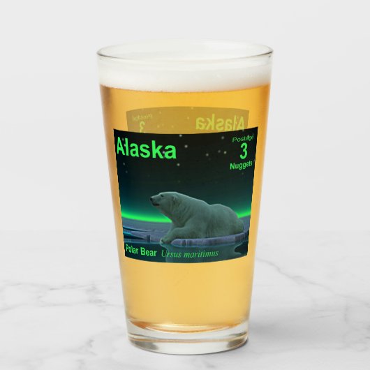 Ice Edge Polar Beer - Alaska Postage Glas (Voorkant gevuld)