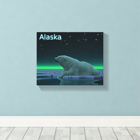 Ice Edge Polar-Beer Canvas Afdruk (Insitu (Houten vloer))