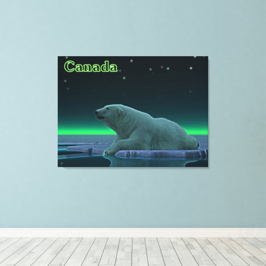 Ice Edge Polar-Beer Canvas Afdruk (Insitu (Houten vloer))