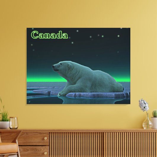 Ice Edge Polar-Beer Canvas Afdruk (Insitu (Woonkamer))
