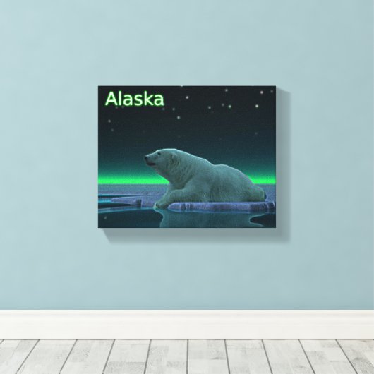 Ice Edge Polar-Beer Canvas Afdruk (Insitu (Houten vloer))