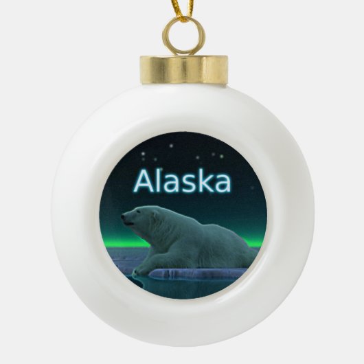 Ice Edge Polar-Beer Keramische Bal Ornament (Voorkant)