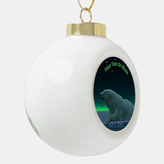 Ice Edge Polar-Beer Keramische Bal Ornament (Links)