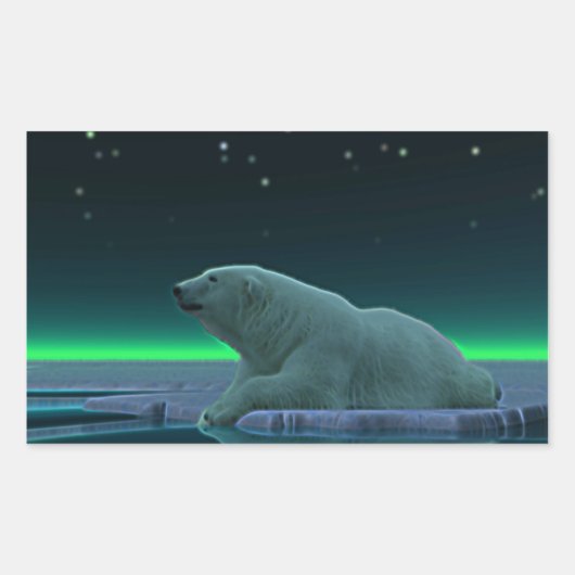 Ice Edge Polar-Beer Rechthoekige Sticker (Voorkant)