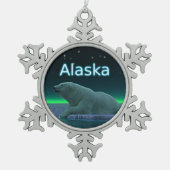 Ice Edge Polar-Beer Tin Sneeuwvlok Ornament (Voorkant)