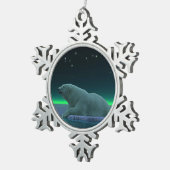 Ice Edge Polar-Beer Tin Sneeuwvlok Ornament (Rechts)