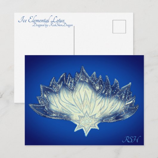 Ice Elemental Lotus Briefkaart (Voorkant / Achterkant)