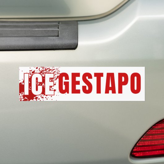 ICE Equals Gestapo Anti Trump Bumpersticker (Op auto)