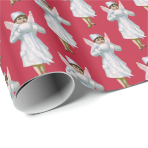 Ice Fairy Little Angel-kerstVintage Cadeaupapier