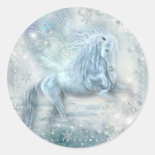 Ice Fantasy Pegasus Ronde Sticker