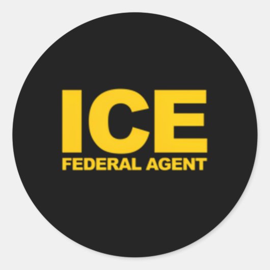 Ice Federal Agent Ronde Sticker (Voorkant)
