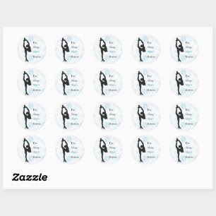 Ice Figuur skistel "Eat Sleep Schaats Repea" Ronde Sticker