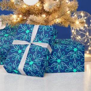 Ice Fisherman Snowflake Hexagon Pattern Cadeaupapier