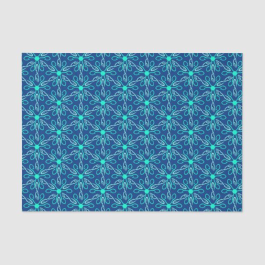 Ice Fisherman Snowflake Hexagon Pattern Tissuepapier (Voorkant)