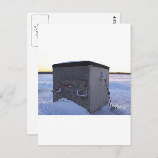 Ice Fishhouse bij de schemering. Briefkaart (Voorkant / Achterkant)