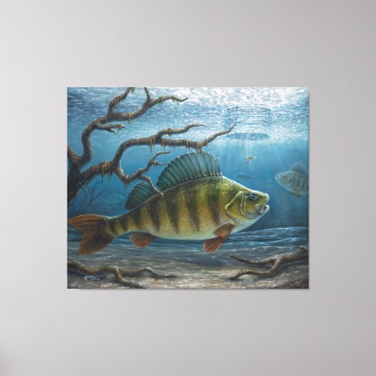 Ice Fishing for Perch Canvas Afdruk (Voorkant)
