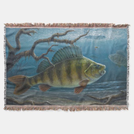 Ice Fishing for Perch Deken (Voorkant)