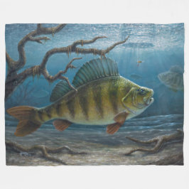 Ice Fishing for Perch Fleece Deken
