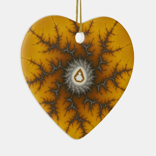 Ice Flake Fractal Kerstsieraneel Keramisch Ornament (Rechts)