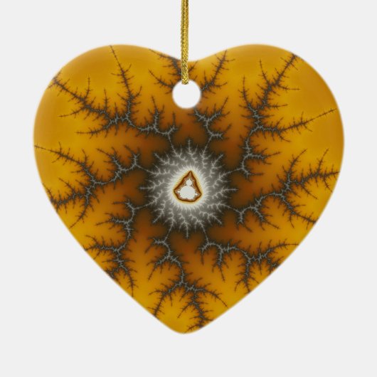 Ice Flake Fractal Kerstsieraneel Keramisch Ornament (Achterkant)