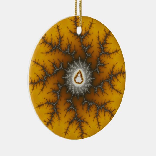 Ice Flake Fractal Kerstsieraneel Keramisch Ornament (Rechts)