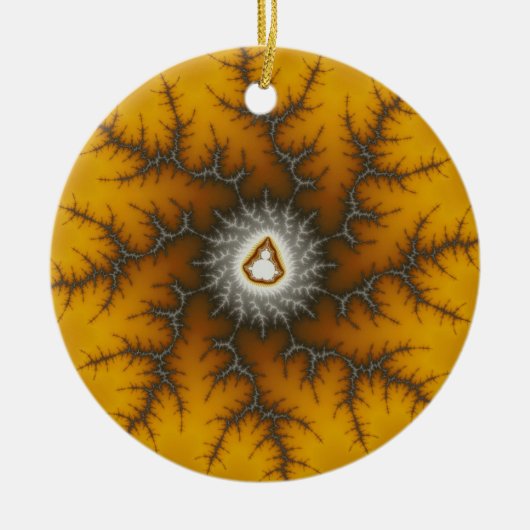 Ice Flake Fractal Kerstsieraneel Keramisch Ornament (Voorkant)