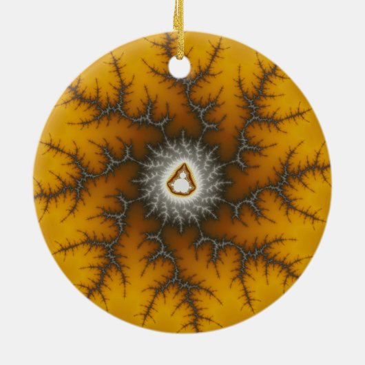 Ice Flake Fractal Kerstsieraneel Keramisch Ornament (Achterkant)