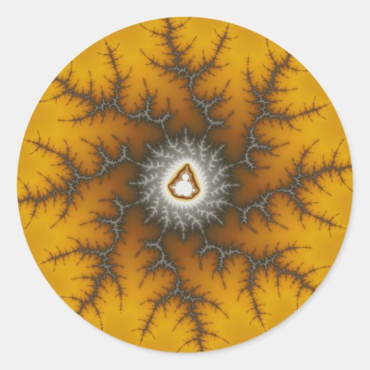 Ice Flake - Fractal Ronde Sticker (Voorkant)