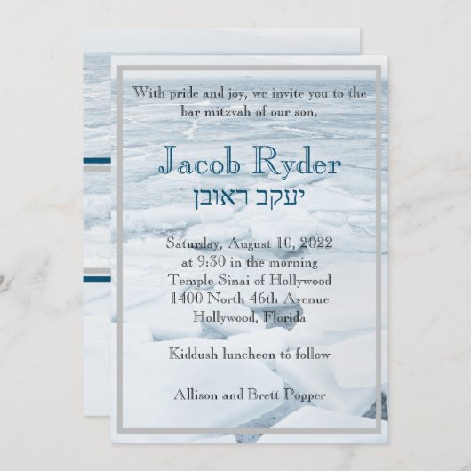 Ice Floe Invitation Kaart (Voorkant / Achterkant)