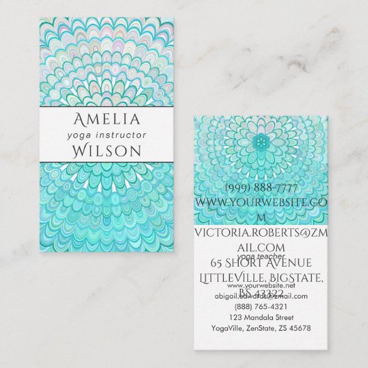 Ice Flower Mandala Visitekaartje (Voorkant / Achterkant)