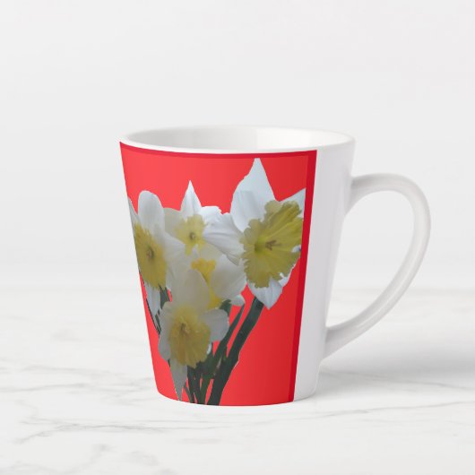 Ice Follies Daffodils Design Latte Mok (Rechts)