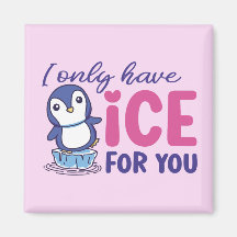 Ice for you Funny Penguin Cute Valentijnsdag roze