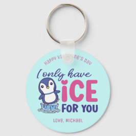 Ice for you Funny Penguin Pun Cute Valentijnsdag Sleutelhanger