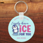 Ice for you Funny Penguin Pun Cute Valentijnsdag Sleutelhanger (Voorkant)
