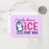 Ice for you Funny Pun Cute Kinder Valentijnsdag Notitiekaartje (Voorkant / Achterkant in situ)