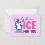 Ice for you Funny Pun Cute Kinder Valentijnsdag Notitiekaartje (Voorkant)