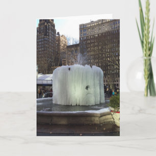 Ice Fountain Bryant Park New York City NYC, bevror Feestdagen Kaart