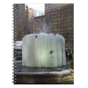 Ice Fountain Bryant Park New York City NYC, bevror Notitieboek