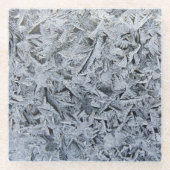 Ice Frost Crystals Texture Afbeelding Glazen Onderzetter (Voorkant)