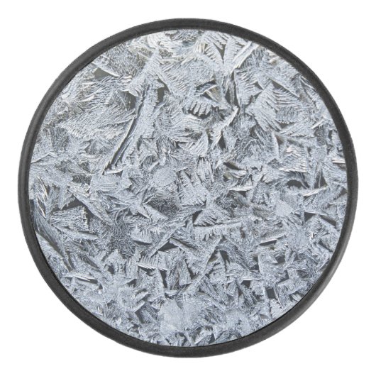 Ice Frost Crystals Texture Afbeelding Hockey Puck (Voorkant)