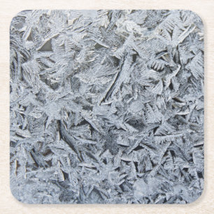 Ice Frost Crystals Texture Afbeelding Kartonnen Onderzetters